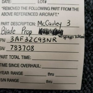McCauley 3AF32C93NR Propeller Assembly