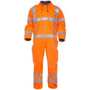 HI-VIS ORANGE WATERPROOF COVERALL